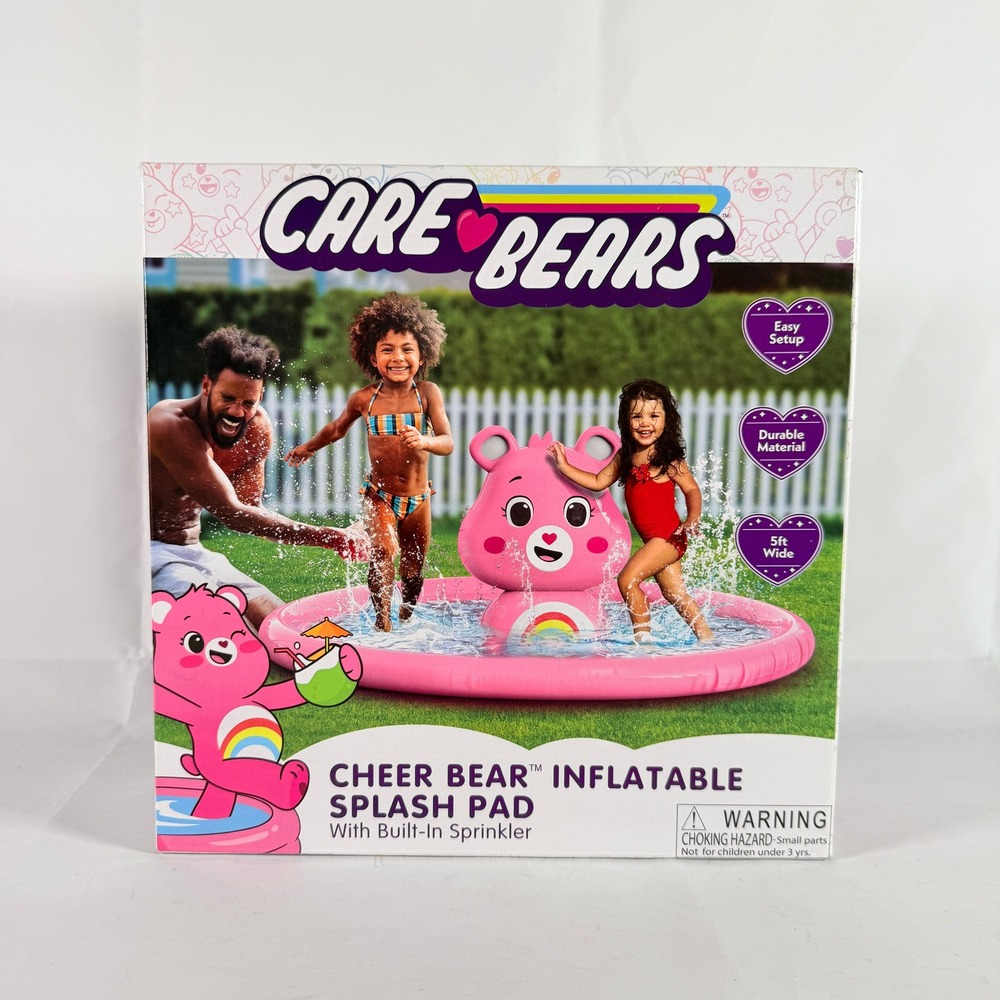 Care Bears Cheer Bear Inflatable Splash Pad Sprinkler 5ft Wide Kids Outdoor New